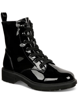 terissa womens patent combat & lace-up boots