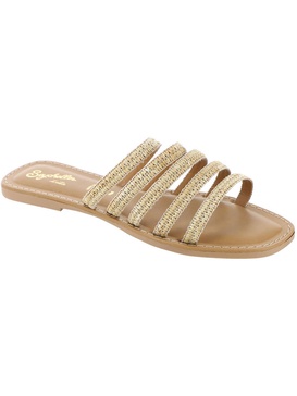 topanga womens leather strappy slide sandals