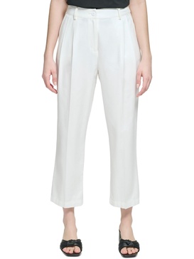 womens high rise pleated straight leg pants