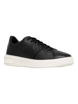mattye 6300024 men's black calf plain leather sneaker