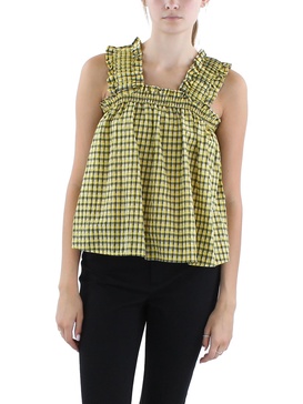 womens checkered gingham shell