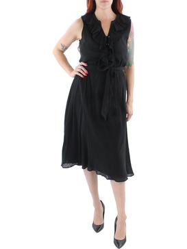 womens ruffled calf midi dress