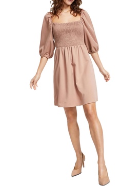 womens smocked short mini dress