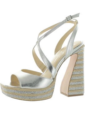 dosia womens strappy rhinestone platform sandals