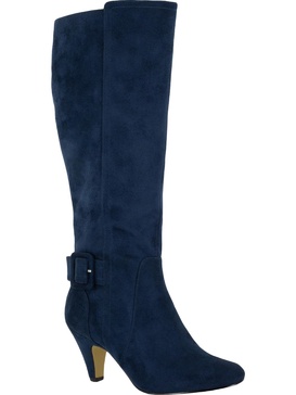 troy ii womens faux suede almond toe cone heels