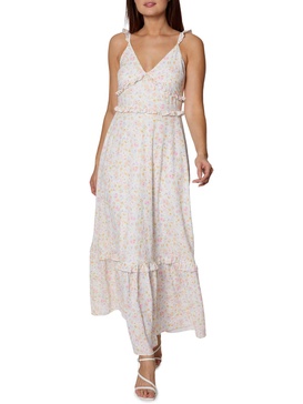 womens floral ruffled maxi dress