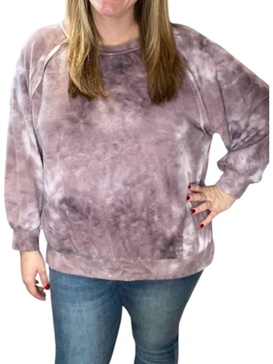 fleece sweater in lavender