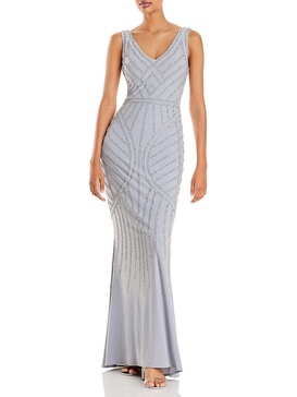 womens column polyester evening dress