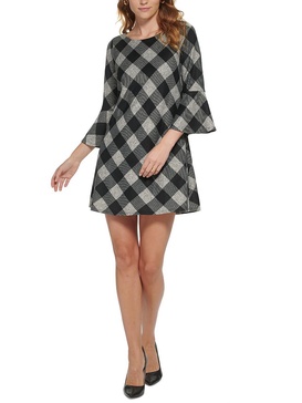petites womens shift mini sweaterdress
