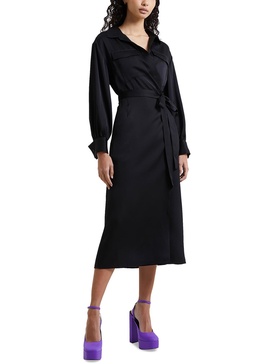 harlow womens satin wrap dress