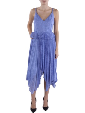 womens pleated sleeveless midi dress