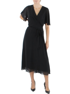 womens surplice mid-calf midi dress