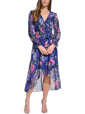 womens hi low metallic maxi dress