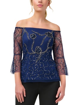 womens sequined beaded blouse