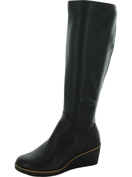binocular womens double zipper tall knee-high boots