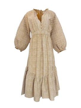 madison midi dress in sienna stamp