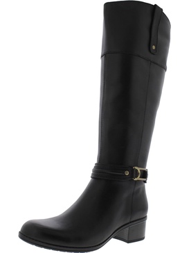 coloradee womens faux leather block heel knee-high boots