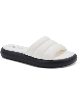simona womens peep-toe manmade flatform sandals