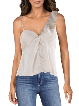 shora womens twist front tie shoulder cropped