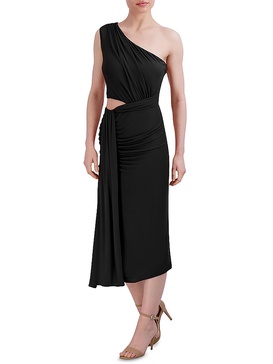 womens ruched long cocktail and party dress