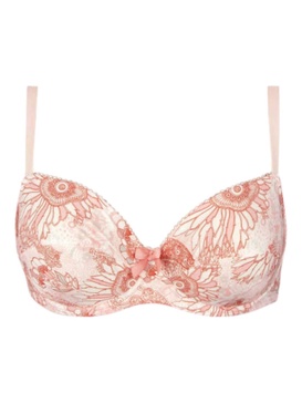 douce extravagance padded balcony bra in rose