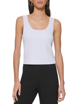 womens metallic ribbed cropped
