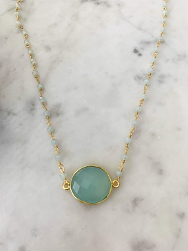 mrs. parker endless summer chalcedony necklace in gold