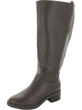 blythe womens faux leather wide calf knee-high boots