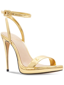 kat womens patent ankle strap pumps