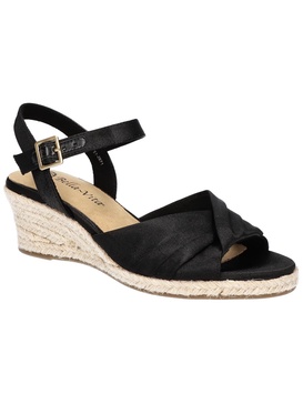 isabeth womens faux silk cushioned footbed espadrille heels