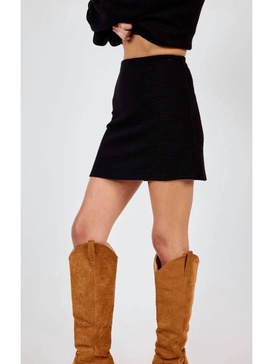 knit mini skirt in black