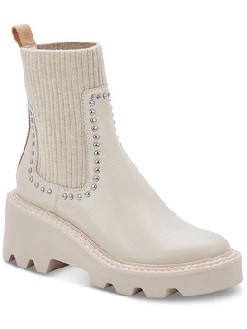 hoven womens leather studded chelsea boots
