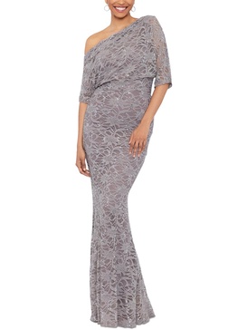 womens sequined one shoulder evening dress
