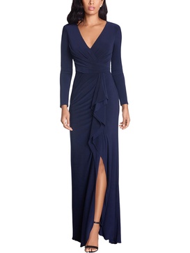 womens side slit long evening dress