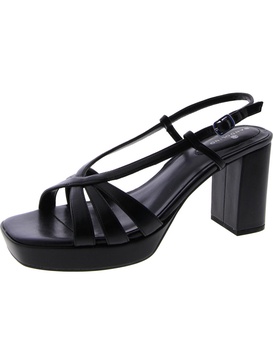 brie womens faux leather square toe strappy sandals