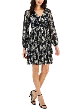 womens metallic mini cocktail and party dress