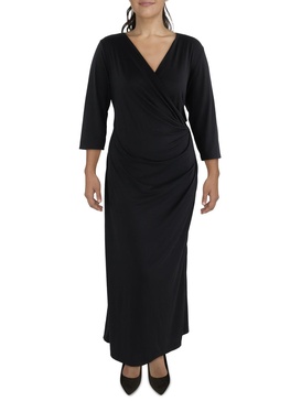 plus womens surplice long maxi dress
