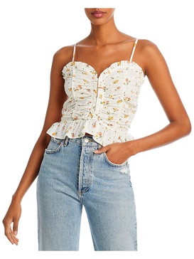 womens ruched polyester cropped
