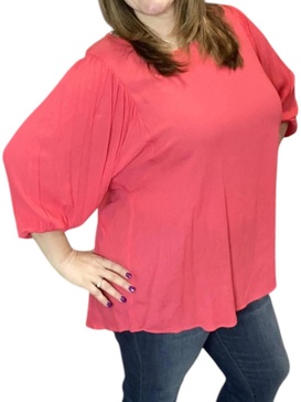 me dolman tunic top in coral
