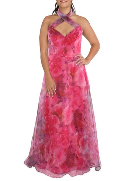 womens maxi printed evening dress