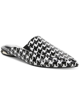 womens slip-on houndstooth mules