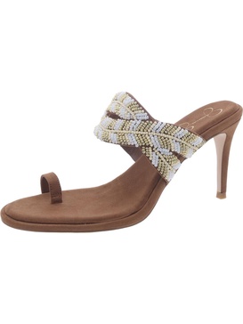rixei womens beaded faux suede heels