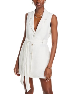 womens linen sleeveless mini dress