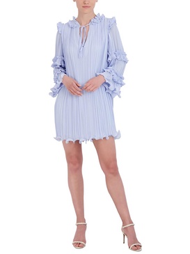 womens shutter pleat short mini dress