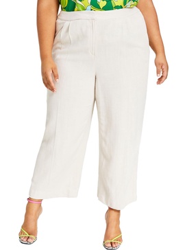 plus womens textured pockets wide leg pants