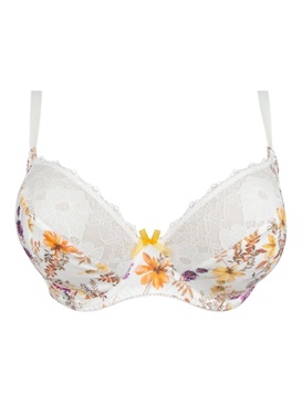 jardin delice three part seam bra in yellow/purple