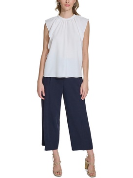 womens ruffled cap sleeve blouse
