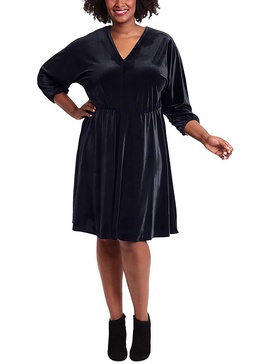 plus womens glitter knee length shift dress