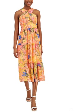 womens daytime midi halter dress