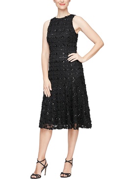 womens sequined knee-length cocktail and party dress